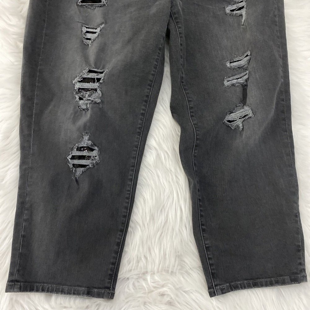 Lane Bryant low rise girlfriend fit jeans distressed sequin 22 stretch - Picture 5 of 11